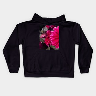 Crimson Dahlia with a Baby Bud Kids Hoodie